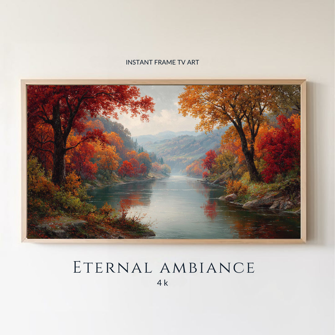 Arte para The Frame TV: "Reflejos de Otoño" | Paisaje Exclusivo de Bosque | Descarga 4K para Decoración Rústica