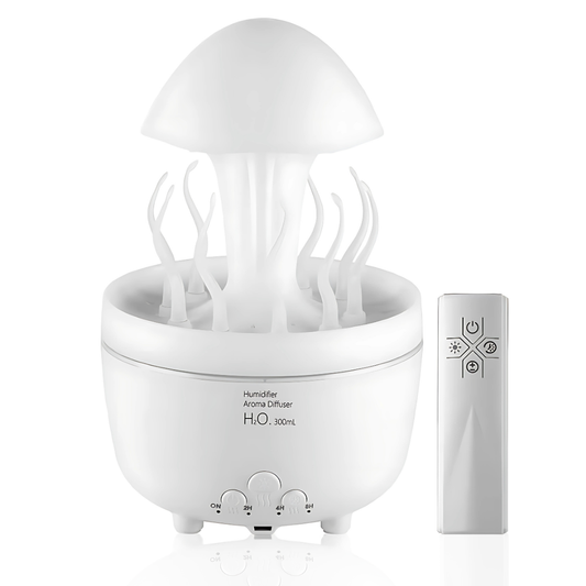 Jellyfish Humidifier Essential Oil Diffuser with 7 Colors Night Light Aromatherapy Diffuser Raindrop Humidifier for Home