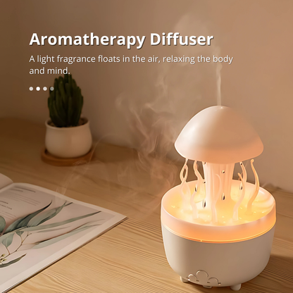 Jellyfish Humidifier Essential Oil Diffuser with 7 Colors Night Light Aromatherapy Diffuser Raindrop Humidifier for Home