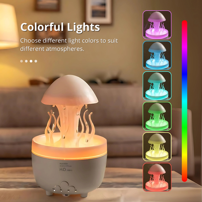 Jellyfish Humidifier Essential Oil Diffuser with 7 Colors Night Light Aromatherapy Diffuser Raindrop Humidifier for Home