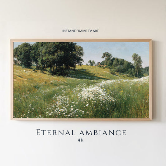 Arte para TV Estilo Clásico | Paisaje Vintage de Prado Danés | Obra Inspirada en Peder Mørk Mønsted | Descarga Digital 4K por Eternal Ambiance