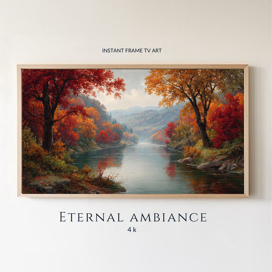 Arte para The Frame TV: "Reflejos de Otoño" | Paisaje Exclusivo de Bosque | Descarga 4K para Decoración Rústica