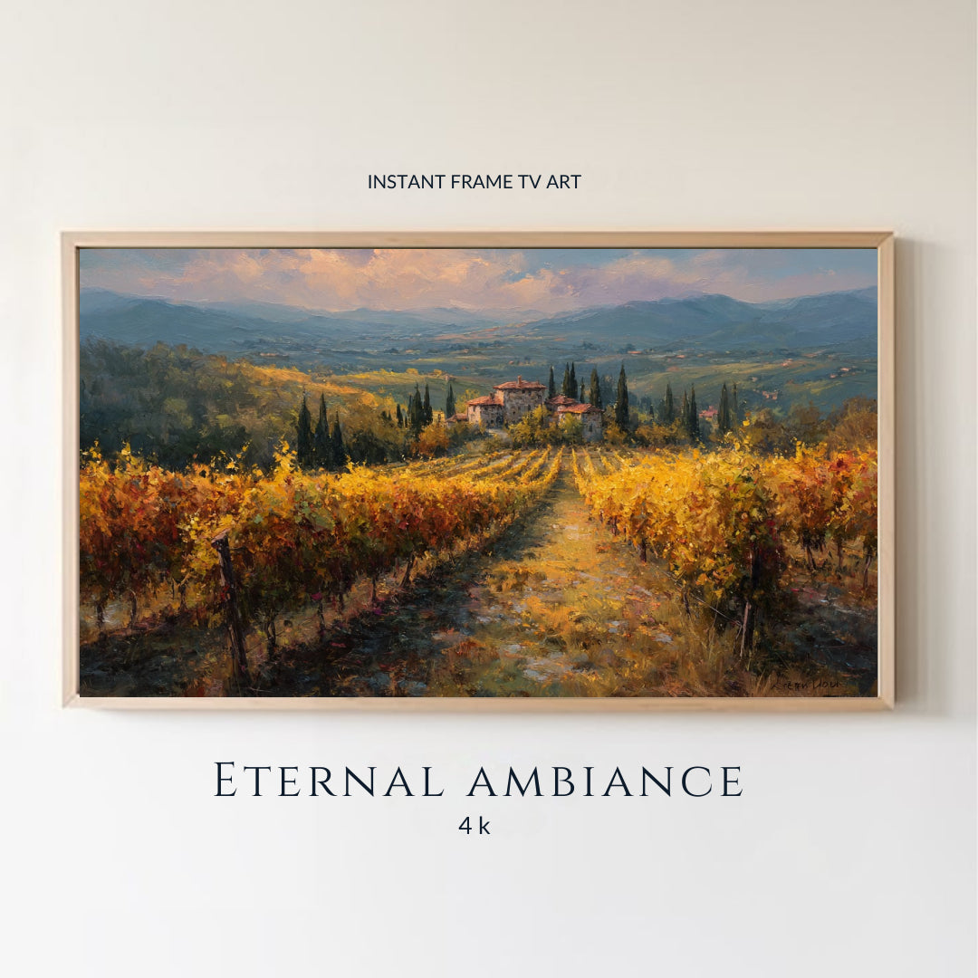 Viñedo Toscano en Oro - Una Obra de Lujo 4K para TV por Eternal Ambiance 4K