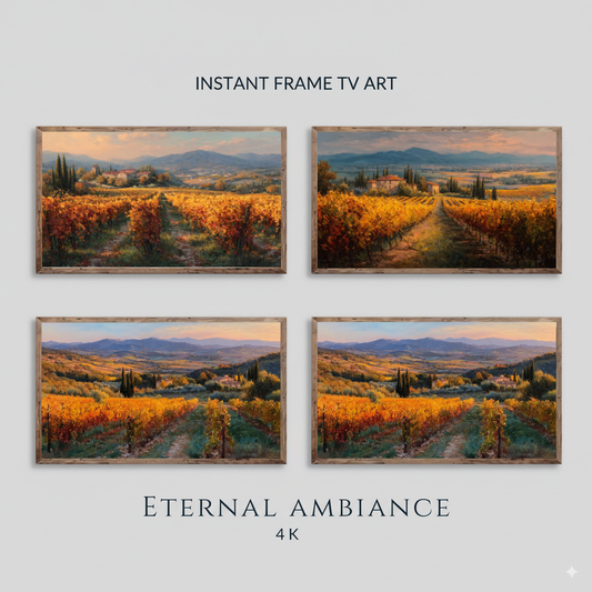 Viñedo Toscano en Oro - Una Obra de Lujo 4K para TV por Eternal Ambiance 4K